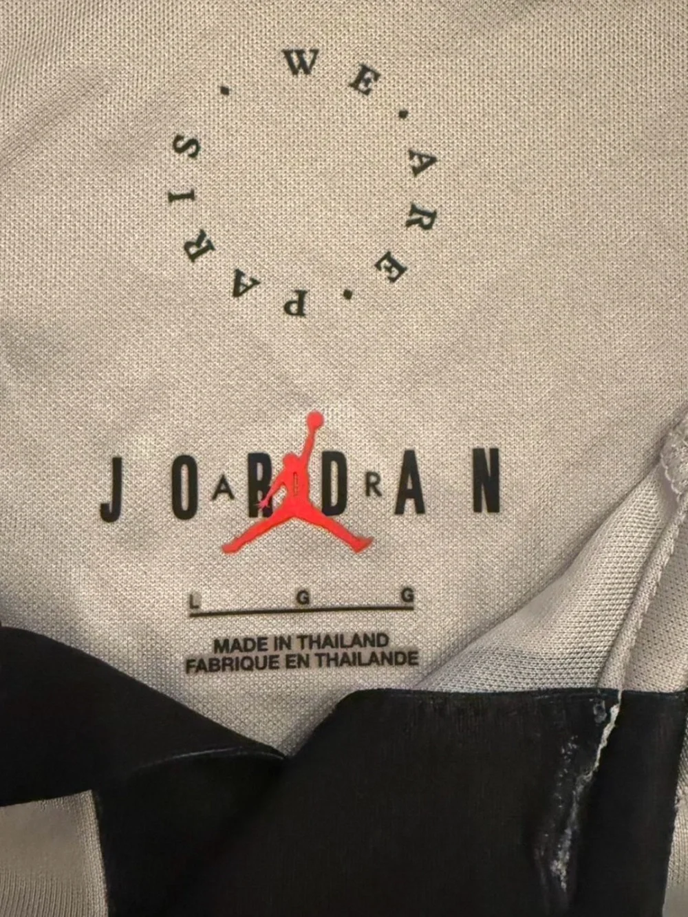 Jordan PSG Men's Light Gray Football Jersey with Black Center Stripe